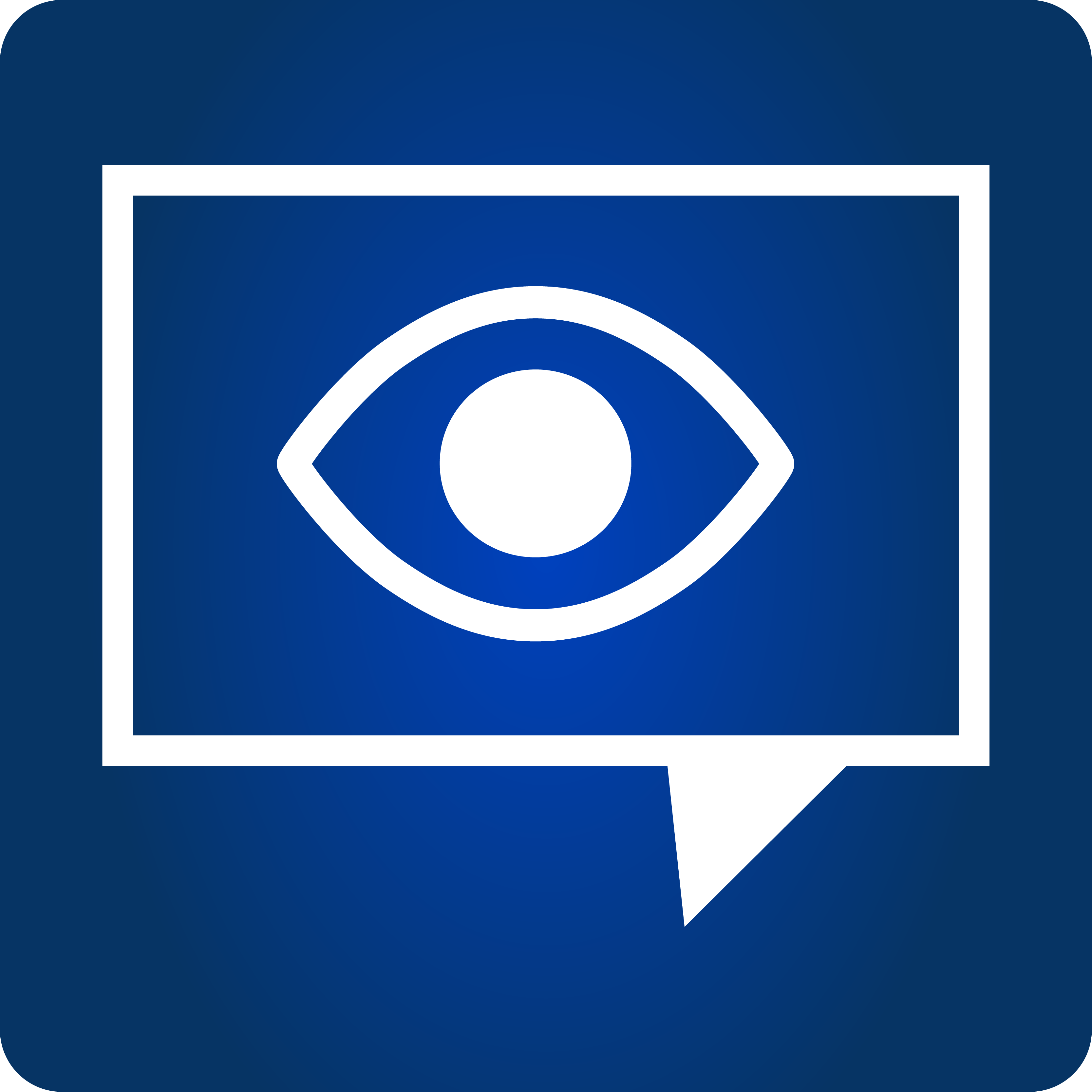 Quick Chat icon - Chat bubble with eye in center.